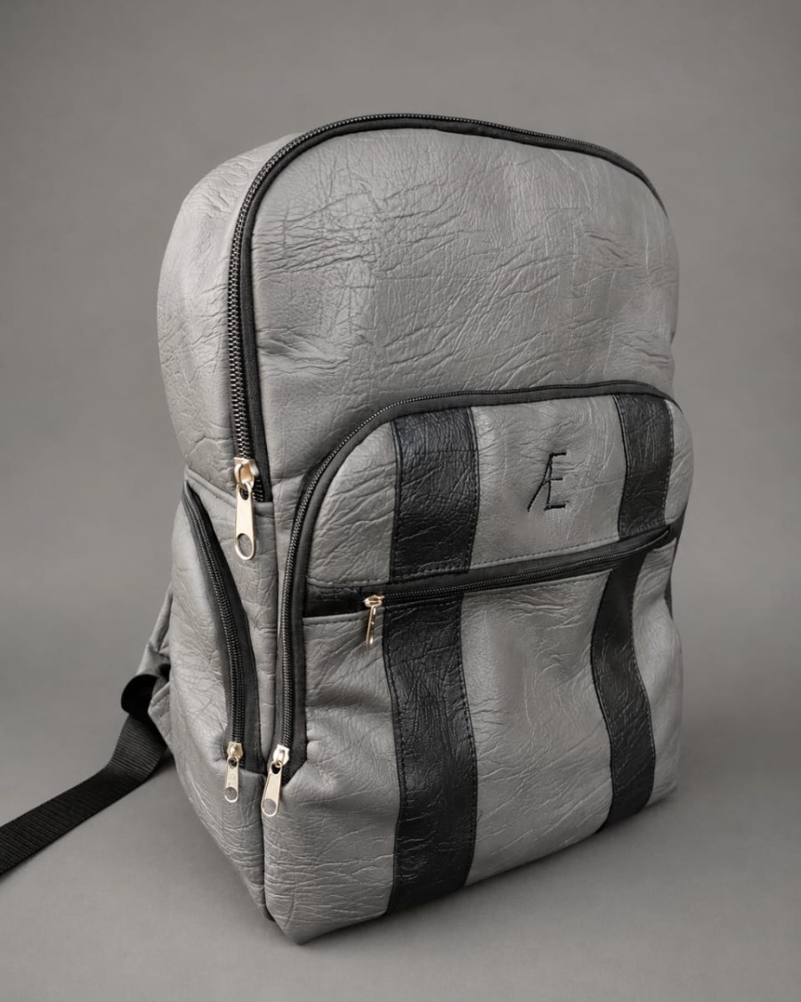 Aether Stitches Urban Stripe Faux Leather Backpack