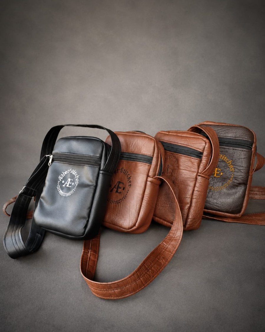 Aether Stitches Classic Textured Crossbody Messenger Bag